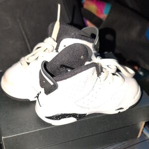 Jordan Kids White and Black Sneakers
